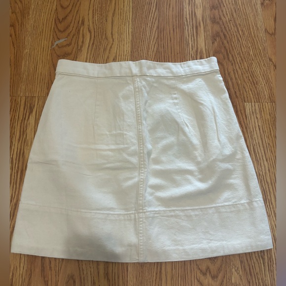 EVERLANE The Canvas Stamp Cotton Mini Skirt • Cream Bone | Size 4 - Picture 5 of 7